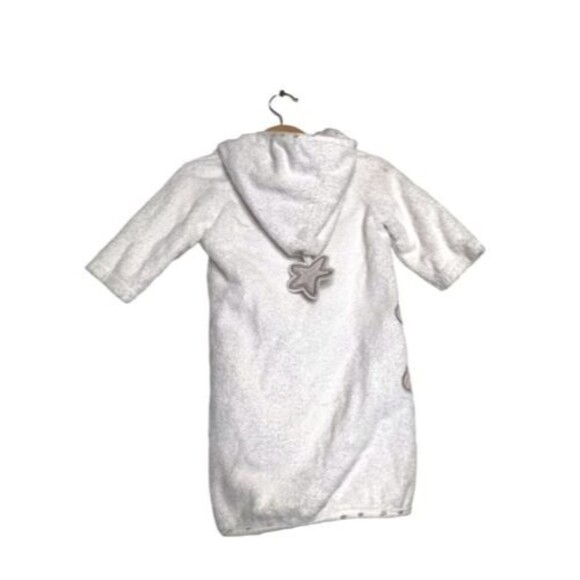 Koala Baby White Embroidered Bear Terry Cloth Hooded Star Bath Robe 0-12M - Picture 2 of 9